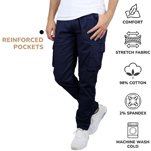 3-Pack Men's Flex-Stretch Cotton Cargo Pants, 31-Inch Inseam - Comfortable and Durable2