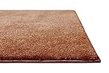 Rückenmaterial: Textilgewebe Homie Living  Kurzflor Teppich Super Soft, weich und kuschelig für Wohnzimmer, Schlafzimmer, Flur oder Kinderzimmer  Venice  Rost Braun  (160 x 230 cm)