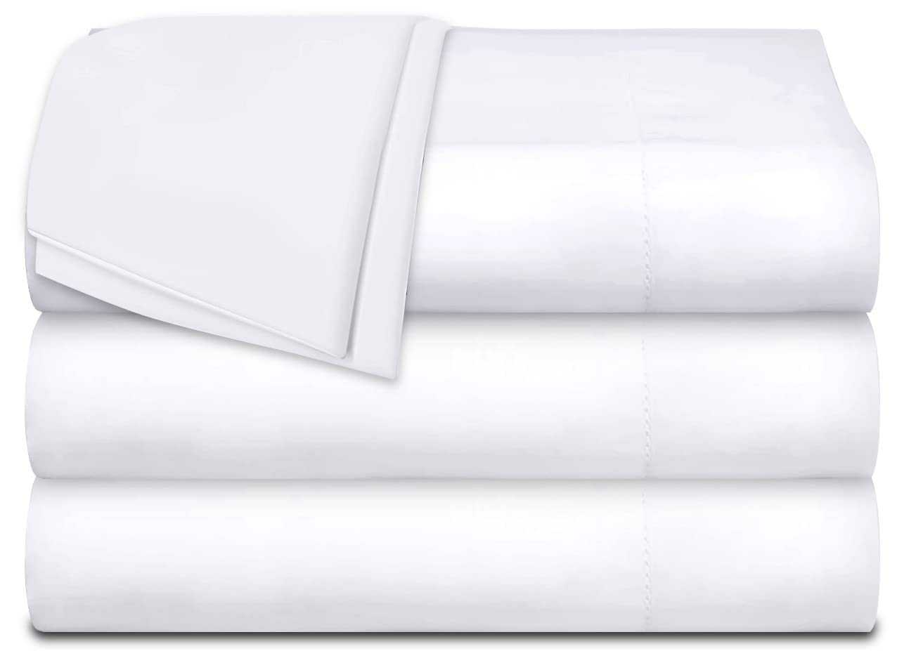 Flat Hospital Bed Sheets, Twin Size Flat Sheets, 3Pack, by White