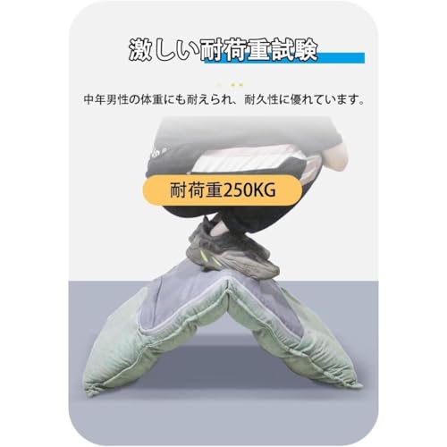 HERSNOF 折りたたみソファベッド シングルシート コンパクト ハイバック 軽量 クッションシート 快適座り心地 フロアソファ ベロア素材 省スペース 6コンパートメント+腰枕 リクライニングチェア (ブルー) (グリーン) [4]