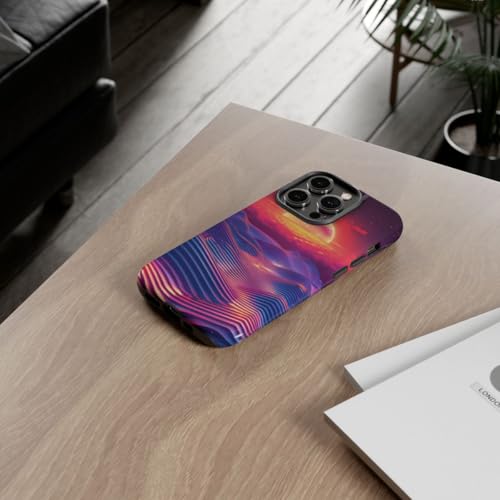 Coque brillante iPhone 14 Pro bleu vagues - Protection rigide haute finition - 4