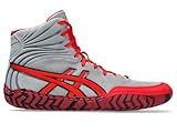 ASICS Men's Aggressor 5 Wrestling Shoes, 6.5, Sheet Rock/Classic RED