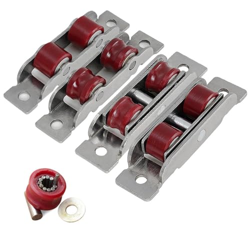 4 Pcs Push Pull Window Pulley Stainless Steel Window Hardware Rollers Nylon Pulley for Bedroom Kitchen, A