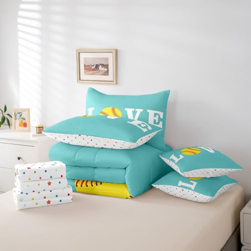 Image of Feelyou Softball Bedding Set Queen Size Kids Boys Girls 7 Piece