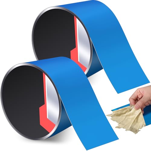 Image of Pangda 2 Pcs 4 w x 33'l Butyl Sealant Tape Waterproof Butyl Tape 1mm Repair Tape for Rv Repair Boat Sealing Sunroom Rubber Roof Patching, Blue
