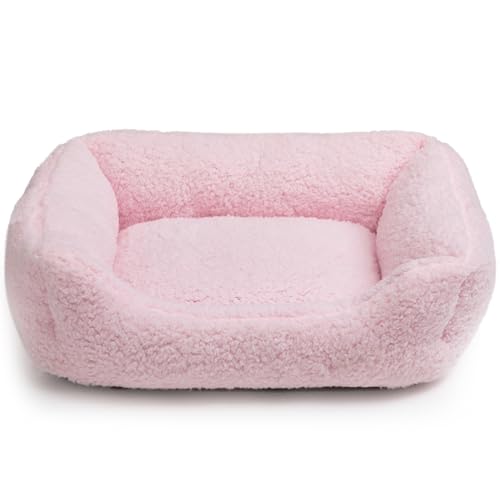 Hollypet Letto per Gatti, Cuccia per Gatti e Cani di Piccola Taglia, Letto Cuscino Morbido e Traspirante per Dormire, Rosa Chiaro (55 * 45 * 15cm)