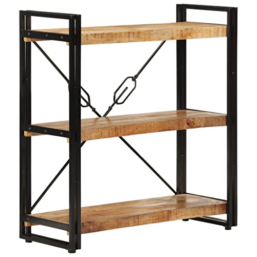 Estantería de 3 niveles TALCUS en madera maciza de mango y hierro de 77x30x80 cm 8