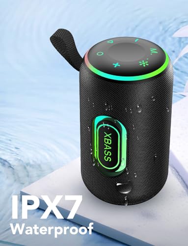 taopodo Portable Bluetooth Speaker with True 30W Stereo Sound, Enhanced BASS 3.0 and 3 RGB lights, IPX7 Waterproof, 24H Playtime, TWS Wireless Pairing, Outdoor Wireless Speaker for Home and Hiking