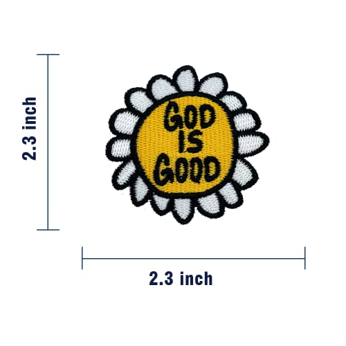 Obokata Embroidered Iron On Patches, Sun Flower Faith Applique Patch, God Is Good Christian Morale Jesus Sew On Emblem Diy For Vest Jackets, Clothes, Hats, Backbags & Jeans. #TOP5