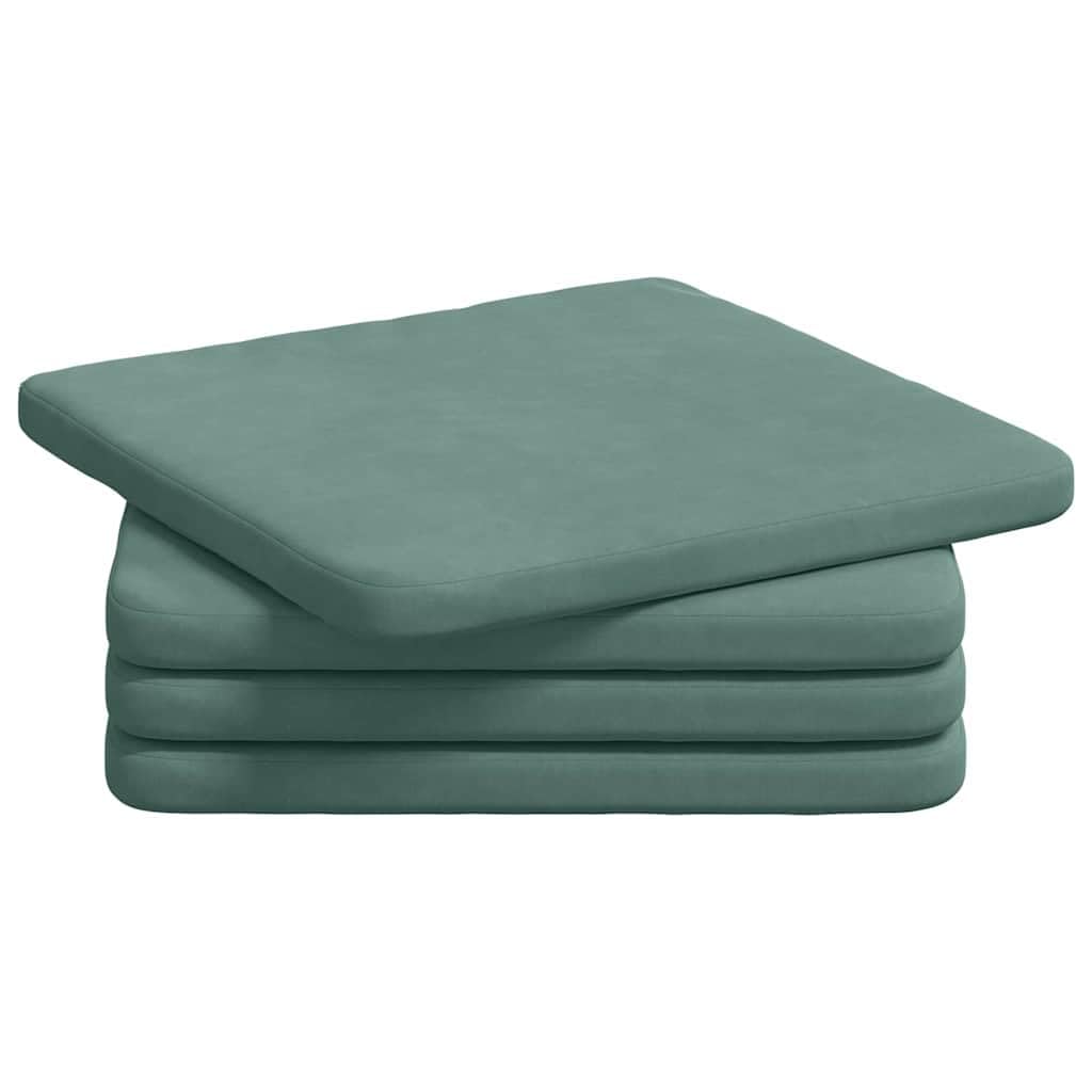 Coussins d'assise en velours vert mer 40x40cm pour soulager les chaises dures
