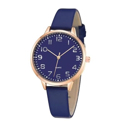 TWOPTION Women's Dainty Analog Leather Dress Watch for Small Wrists, Ladies Waterproof Watches for Women, Reloj para Mujer (Blue-23#)