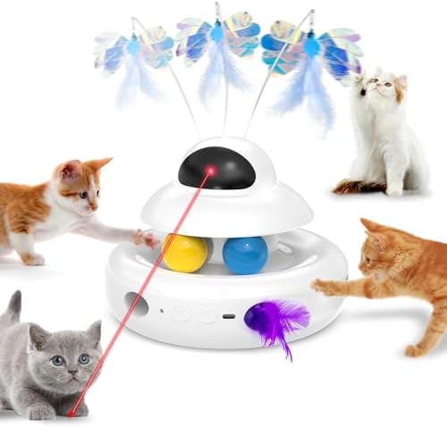 Interactive Cat Toys for Indoor Cats,4-in-1 Automatic Kitten Toy ...