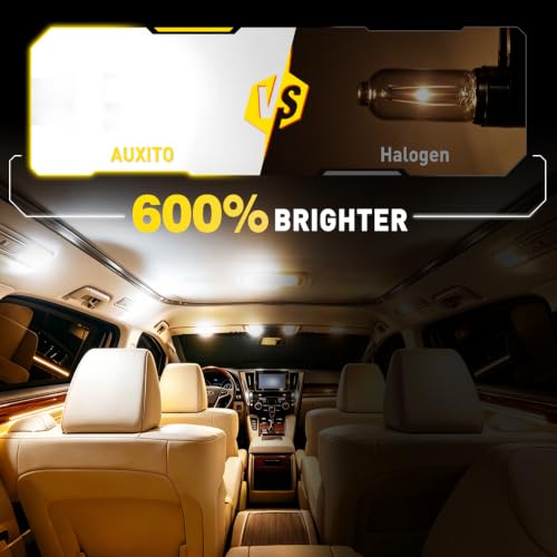 Image of AUXITO BA9S LED Bulb White, BA9 1895 53 57 T4W 64111 LED Replacement Bulb, Mini Size Plug & Play Car Interior Light for Dashboard, Instrument Panel, Dome, Map, Glove Box Lights, License Plate Light