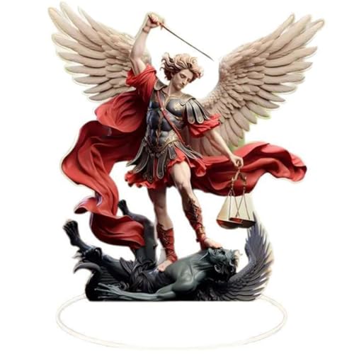 Doyomtoy Erzengel Michael Acrylfigur, Acrylornament, 2D-Schreibtischdekoration, mythologisches Charakterornament, geeignet für die Dekoration zu Hause und im Büro