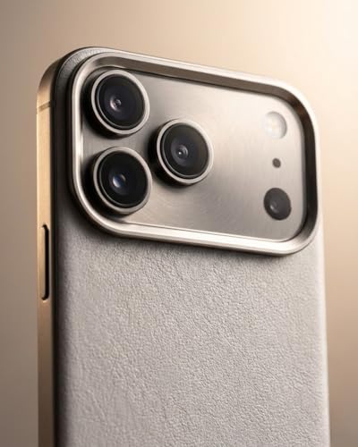 Image of SkynUp Linea Premium Leather Back Cover Case for iPhone 17 Pro | MagSafe Compatible | Grey