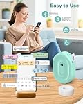 Label Maker Machine with Tape, N12 Portable Bluetooth Label Printer, Wireless Mini Label Makers Thermal Sticker with Multiple Templates for Home, Kitchen, School, Office Organization, Green