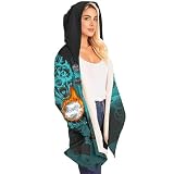 Unisex Trench Coat Howl Fenrir Wolf Hooded Jacket Classic Fluffy Thick Viking Coats Couple Long Sleeve Hooded Sweatshirt