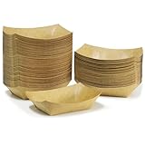 100 Pack Disposable Kraft Paper Food Trays,0.25-Lb Paper Boats for Serving Food Paper Boat Can Be Used to Pack Seasoning Powder Snacks or Place Cat Food