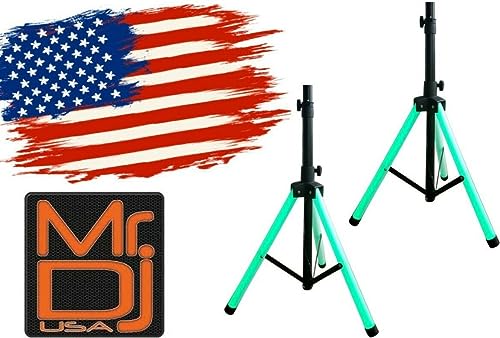 2 MR DJ Color Stand LED Speaker Stand Tripod With LED lighting and IR control
