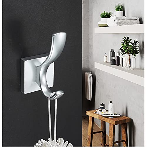 Yzertlh Wall Mounted Coat Rack Metal Coat Hooks For Hanging Coats And Hat Hook Door Towel Hooks Heavy Duty Wall Hooks 5-Pack Wall Hooks (Color : Silver) #TOP5
