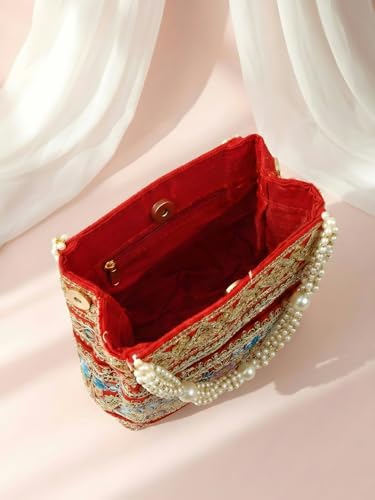 Image of Adiva Potli Handbags For Women | Potli Bags For Ladies For Wedding | Potli Bags For Women | Wedding Bags For Woman | Batwa Potlis Hand Bag | Designer Potli Bag For Ladies For Marriage