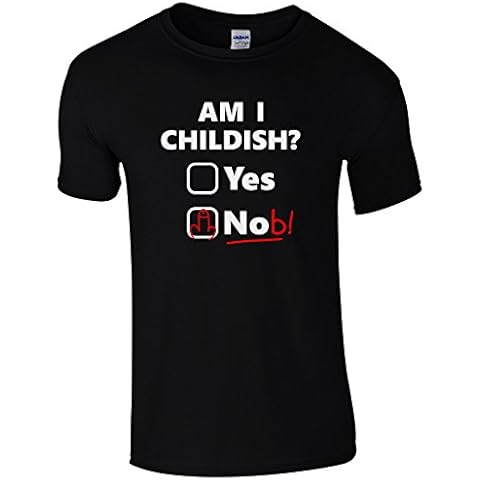 UKPrintwear Am I Childish? T-Shirt Black Large Cover
