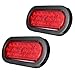 AMBOTHER 6" 22-LED Oval LED Trailer Lights Stop Turn Signal Brake Marker Tail Light, Flush Mount for Truck Trailer Trail Bus 12V Red (Pack of 2)