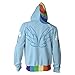Wsysnl Rainbow Dash Anime 3D Cosplay Cardigan Zip Hoodie/Unisex Adult