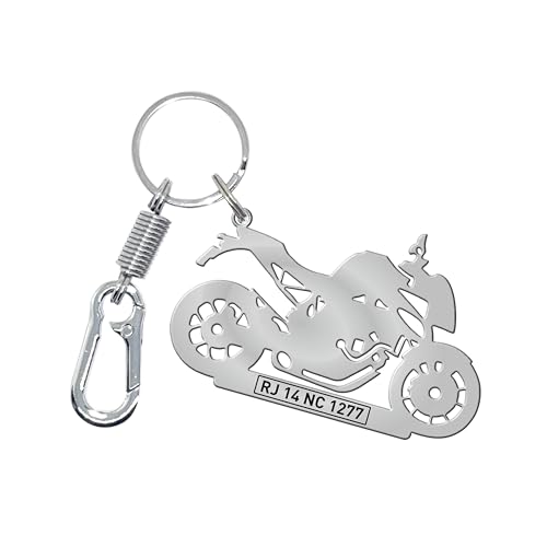 Image of Stainless Steel Premium Personalized Black Laser Engraved Bike /Scooty Keychain - Customized with Your Bike /Scooty for a Unique and Stylish