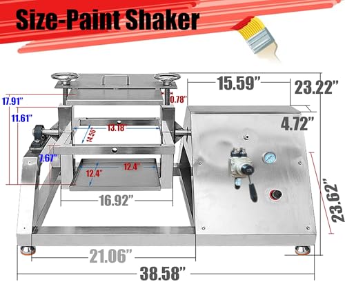 INTSUPERMAI 5 Gal Air Operated Paint Shaker Machine, 1200RPM, 1/4\'\' or 3/8\'\' Trachea Interface, Vertical 360° Mixing, Pneumatic Paint Shaker for Paint, Coatings - Thumbnail 2