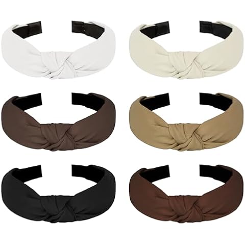 Amariver Knotted Headband for Women Non-slip Head Bands Top Knot Headbands Neutral Colors Hair Band Fashion Hair Accessories for Women Girls Cover