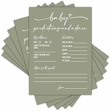 Baby Prediction and Advice Cards, Baby Shower Games Cards, Minimalism Boy or Girl Baby Gender Reveal Party Favors Decorations and Supplies, 30 Pcs Double-Sided - A09