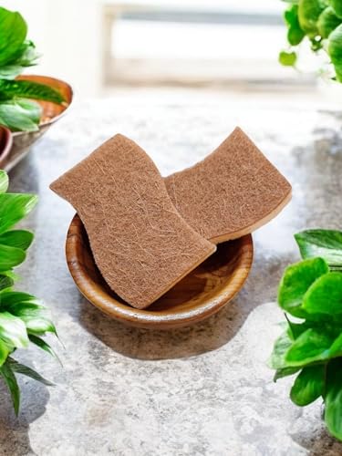 Biologisch Abbaubarer Spülschwamm 12er Set – Kompostierbarer Naturschwamm Aus Sisalfaser und Baumwolle, Umweltfreundlicher Putzschwamm – Geruchloser Küchenschwamm, Küchenschwamm, Schwamm nachhaltig