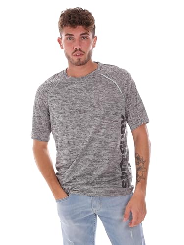 T-shirt Superdry gris M10501PO idéal pour un look casual urbain au quotidien