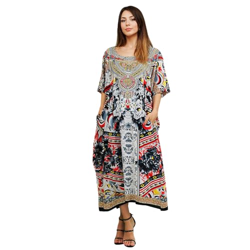 Image of Miss Lavish London Women's Kaftan- Kaftan Dress for Casual, Party, Evening, Vacation and Everyday Wear
