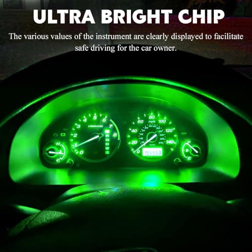 Image of 10PCS T4.2 Led Bulb Neo Wedge 10mm Base, Car Interior Dash Light, 12V IP65 Waterproof 3030 Chip LED Super Bright A /C Indicator Light, Climate Control Switch Indication Bulb for Cars (Green)