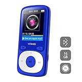 MP3 Player with Bluetooth, 16GB Portable Audio Music Player with FM Radio Voice Recorder Headphones, Sports MP3 Player Support Up to 128GB