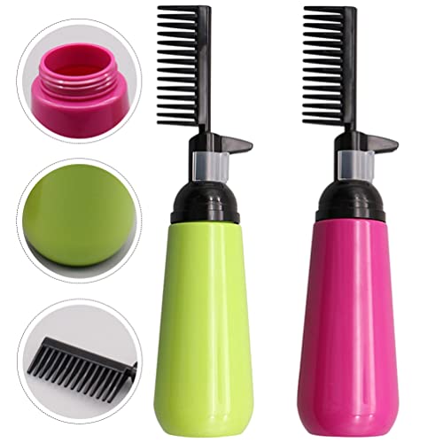 Beavorty Garrafa Aplicadora De Pente 2 Peças Garrafa De Pente De Tintura De Cabelo Frasco De Tingime