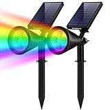 InnoGear Solar Lights Upgraded 2-in-1 Waterproof 3 LED Solar Spotlight Adjustable Wall Light Landscape Light Security Lighting Outdoor Auto on/Off for Patio, Deck, Yard, Garden, Pack of 2