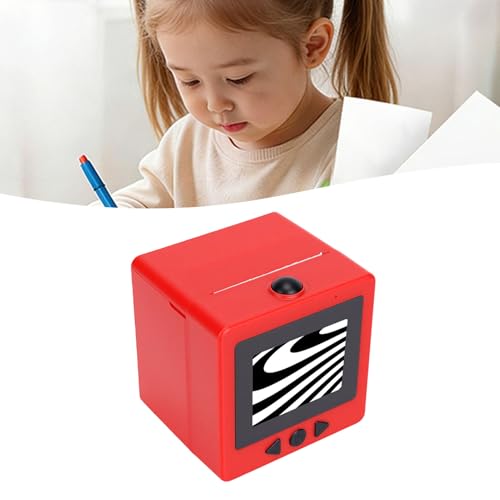 Image of Diyeeni Smart AI Sticker Printer, Voice Controlled Portable Thermal Inkless Maker with 2.4 Inch Screen, for DIY Crafts (Red)