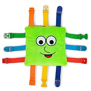 Buckle Toys – Buster Square – Learning Activity Toy – Develop Fine Motor Skills and Problem Solving – Toddler Travel Essential – Educational Classroom Must Have