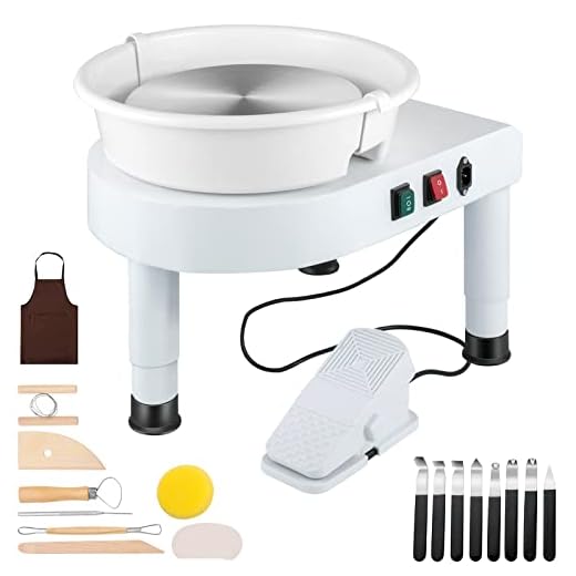 VEVOR Pottery Wheel, 11in Ceramic Wheel Forming Machine, 0-300RPM Speed Manual Adjustable 0-7.8in Lift Leg, Foot Pedal Detachable Basin, Sculpting Tool Accessory Kit for Work Art Craft DIY