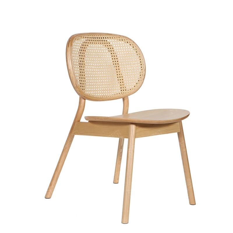 GENHAOSAN Área De Descanso Silla de Comedor con reposabrazos for el hogar, ratán, for Hotel, B&, Restaurante, Respaldo, Taburete Ocio Sencillo escandinavo, Silla Individual Sillón