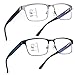 Missfive Paquete de 2 Gafas de Lectura Progresivas Multifocales con Bloqueo a Luz Azul Para Hombres 1 Negro+ 1 Gunmetal +1.5