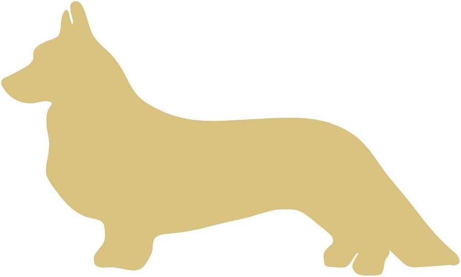 Corgi Cutout Unfinished Wood Dog Puppy Animal Shelter Decor Pet Store MDF Shape Canvas Style 2 (24")