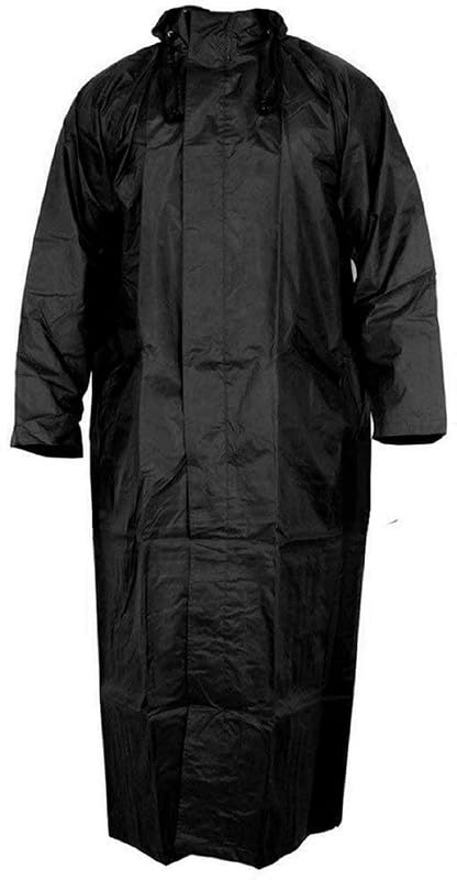 Firmed String Raincoat For Men & Women Waterproof Pvc Pastic Polyester Mix Longcoat With Adjustable Hood And Carrying Pouch