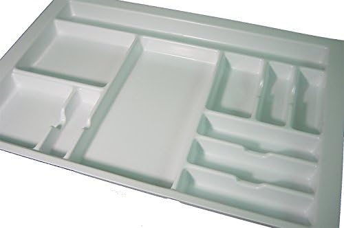 31 X 21 inch Trimmable Flatware Drawer Organizer | Adjustable White Storage Tray for Utensils Cutlery and Flatware | Kitchen and Home Compartment Divider Insert