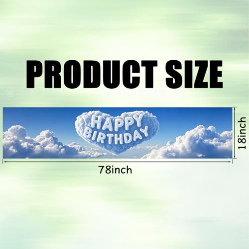 Image of Nuxovilar Heart Cloud Birthday Banner 78.7x17.7 Polyester