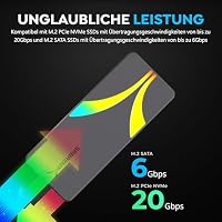 SABRENT Rocket RGB USB C 20Gbps M.2 SATA NVMe SSD Gehäuse (EC-RGBG) – Ansicht 3