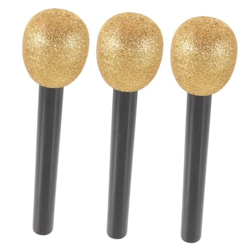 Hemobllo 3 pièces Microphones Factices Pailletés Jouets pour Garçon Fille Accessoires de Scène pour Fêtes et Spectacles